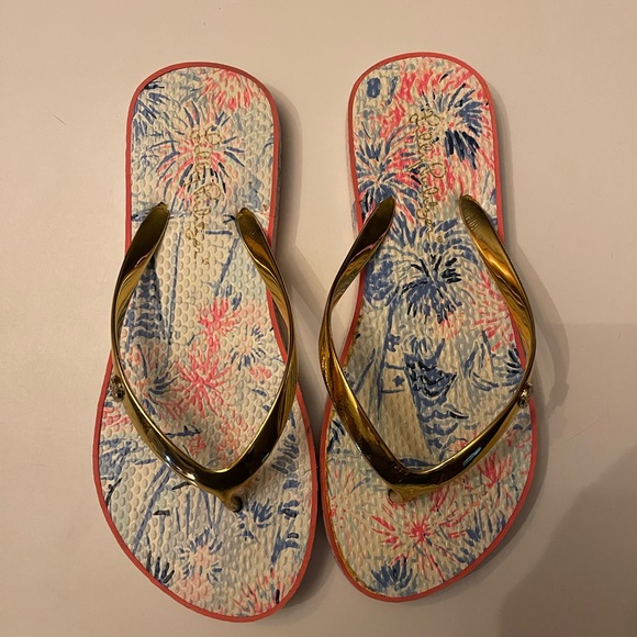 Lilly Pulitzer Floral Flip Flops - Picture 3 of 9